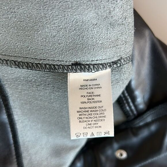 NWOT Grey Collective Faux Leather Flare Pants In Jet Black Size 12 - Picture 5 of 8